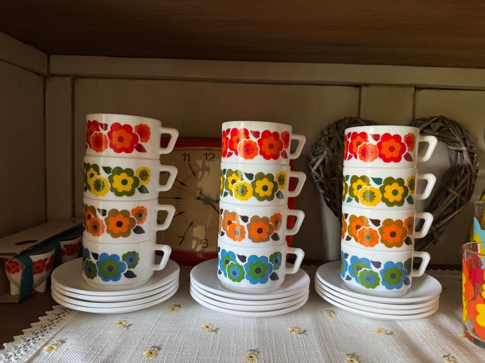 Arcopal Lotus Koffietassen, Huis en Inrichting, Vintage, Ophalen of Verzenden, Kop(pen) en/of Schotel(s), Glas