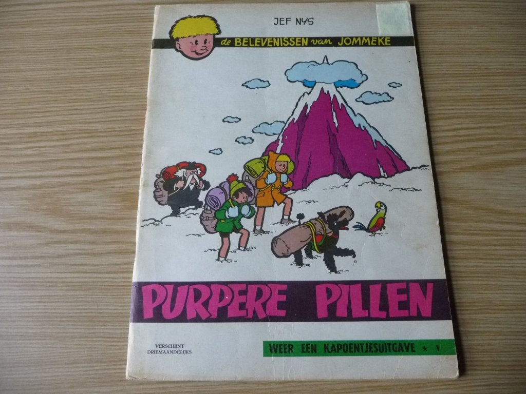 Jommeke - 4. Purpere pillen (002) 1966 - € 5, Boeken, Stripverhalen, Gelezen, Eén stripboek, Jef Nys., Ophalen of Verzenden