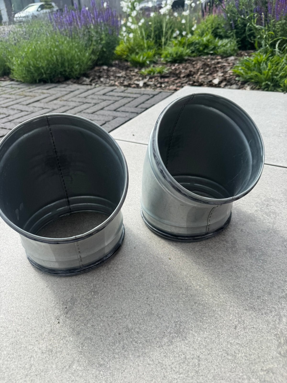 Ventilatiebuizen 2 hoeken 45 graden - 20cm, Ophalen, Zo goed als nieuw