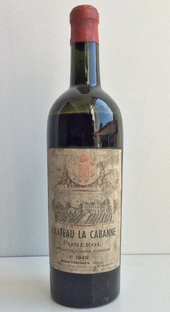 Pomerol 1949 - Château la Cabanne, Collections, Vins, Neuf, Vin rouge, France, Enlèvement ou Envoi