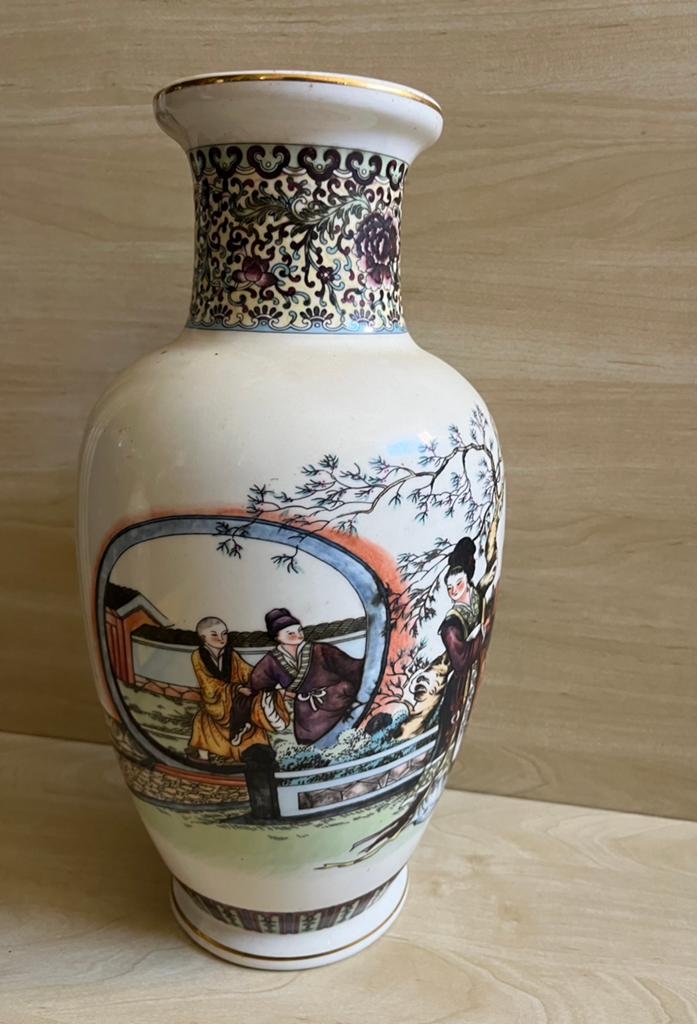 Vintage 37cm Chinese vaas, Antiek en Kunst, Ophalen of Verzenden
