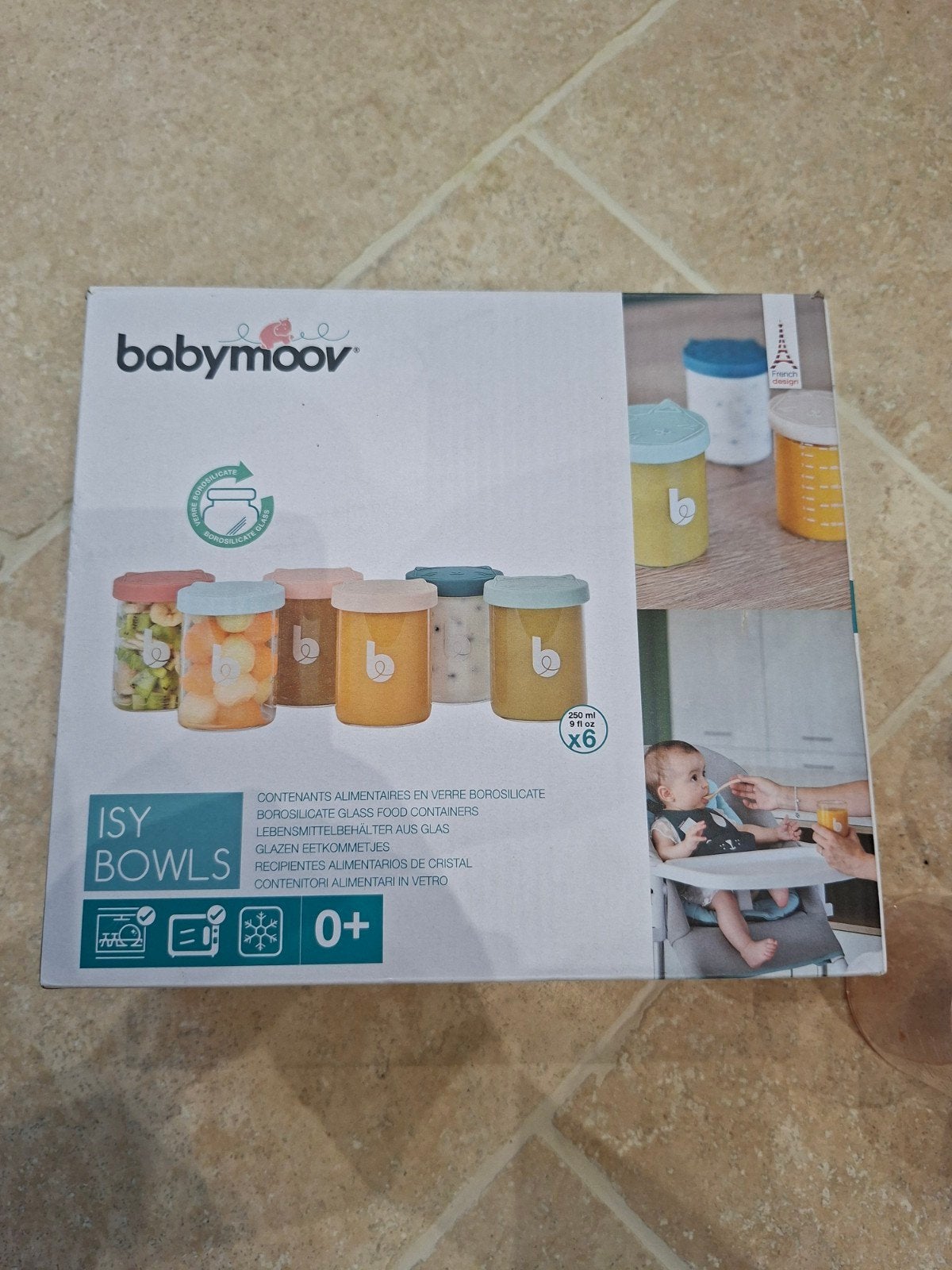 6 pots en verre borosilicate 250 ml Babymoov Isy Bowls, Enfants & Bébés, Enlèvement ou Envoi