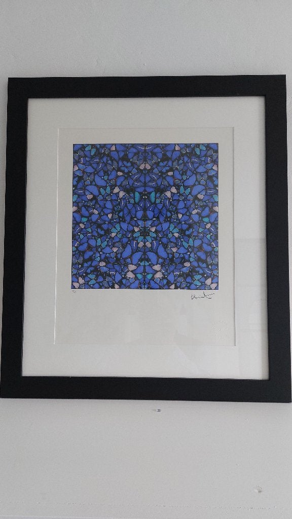 DAMIEN HIRST VLINDERS BLAUW, Watermerk, Ophalen of Verzenden, Dieren en Natuur, Overige techniek