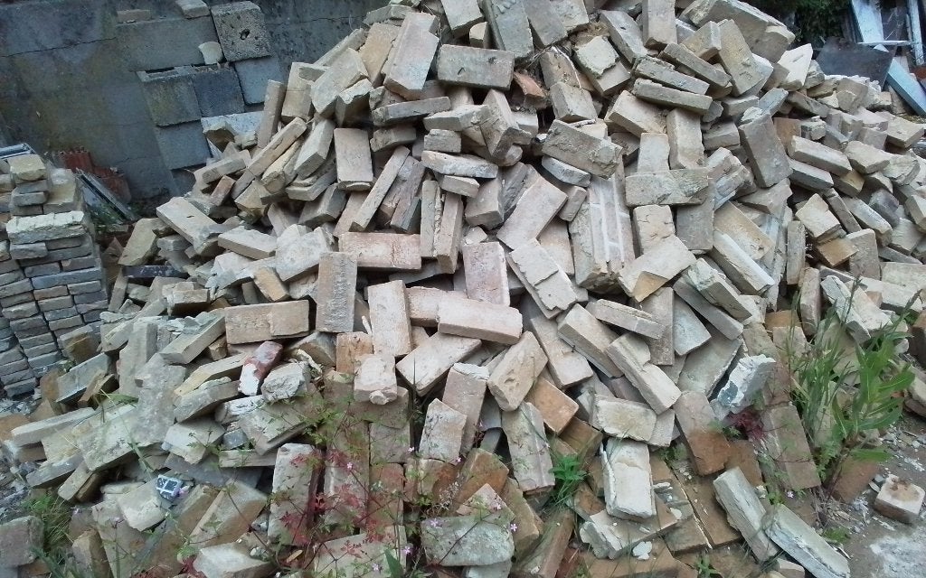 Baksteen 20/21x4 zandkleur vintage, Doe-het-zelf en Bouw, Ophalen, Gebruikt