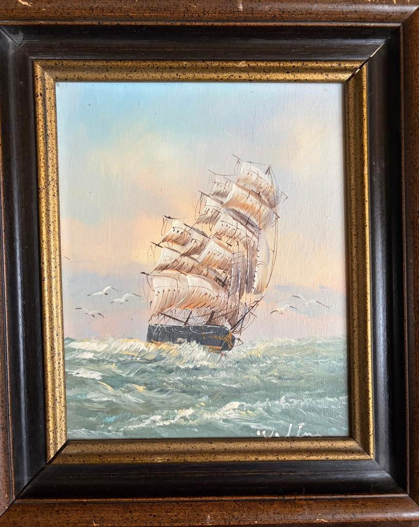 Te koop maritiem olieverfschilderij, Antiek en Kunst, Kunst | Schilderijen | Klassiek, Ophalen