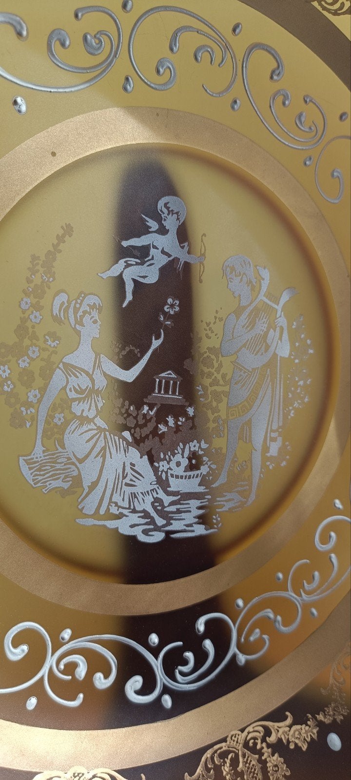 Pièce rarissime Vénitienne verre AMBRÉ déco OR blanc 1950/60, Collections, Efteling, Enlèvement ou Envoi