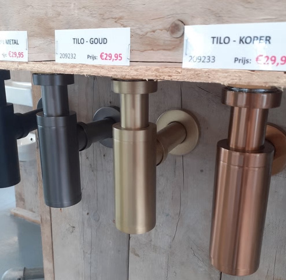 OP=OP! Wastafelsifon, goud, modern, strak afgewerkt, Tilo, Ophalen of Verzenden, Nieuw, Goud, Modern