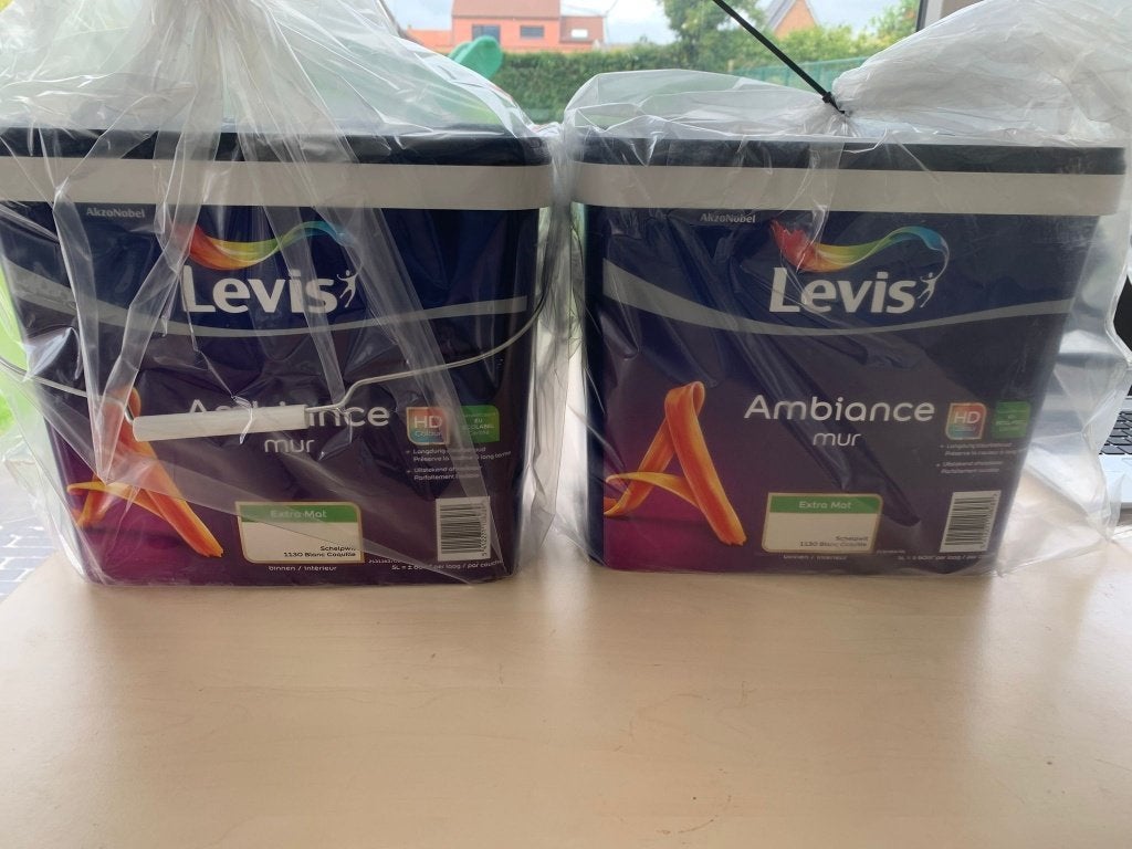 Muurverf Levis Ambiance Extra Mat 'Schelpwit' 5 l of 10 l, Bricolage & Construction, Peinture, Vernis & Laque, Neuf, Enlèvement