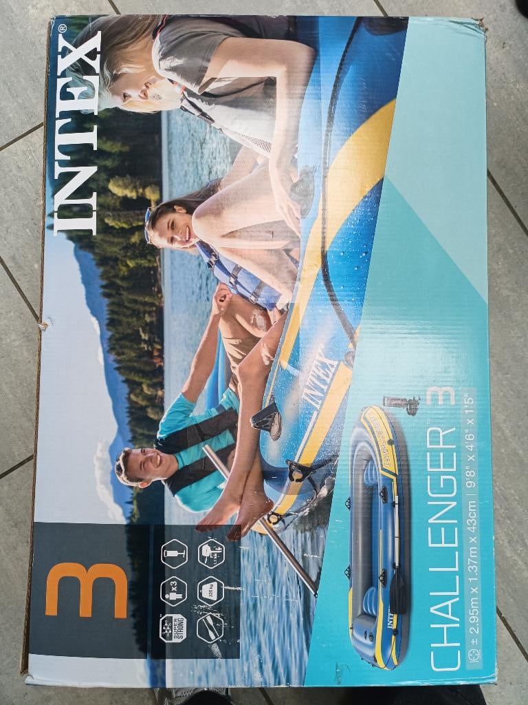 Boot intex challenger 3, Watersport en Boten, Ophalen, Gebruikt, Enkelbladige peddel