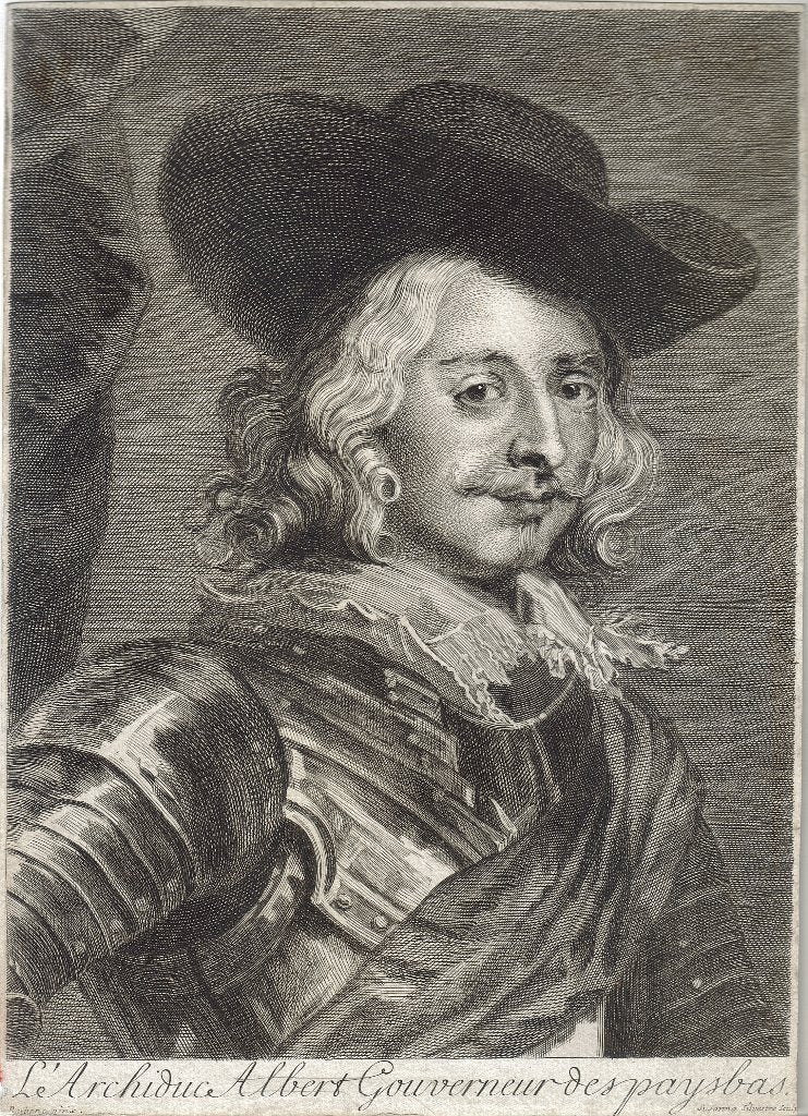 Suzanne Elisabeth Silvestre n Rubens "Albert van Oostenrijk", Antiek en Kunst, Ophalen, Portret, Gravure, Met tekst