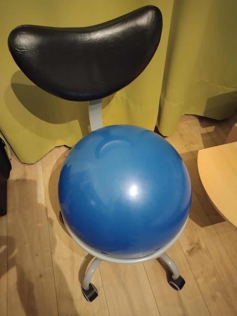 burostoel, Maison & Meubles, Chaises de bureau, Chaise boule, Enlèvement, Utilisé, Bleu