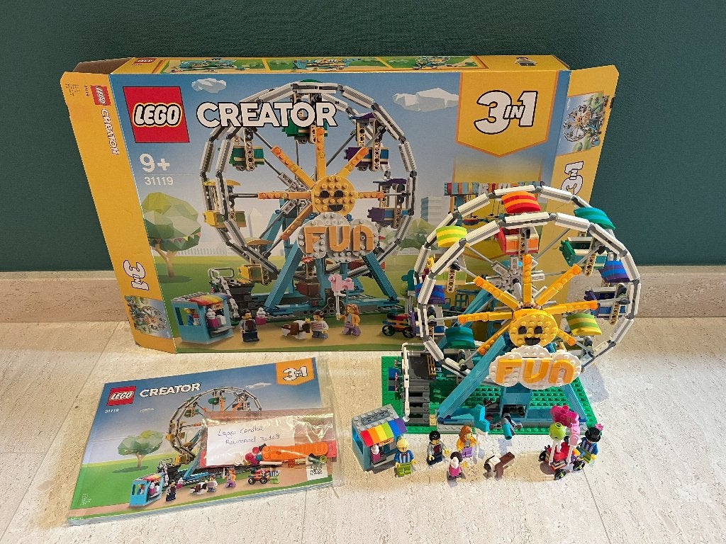 LEGO 31119 Ferris Wheel, Ophalen, Lego, Zo goed als nieuw, Inclusief instructies
