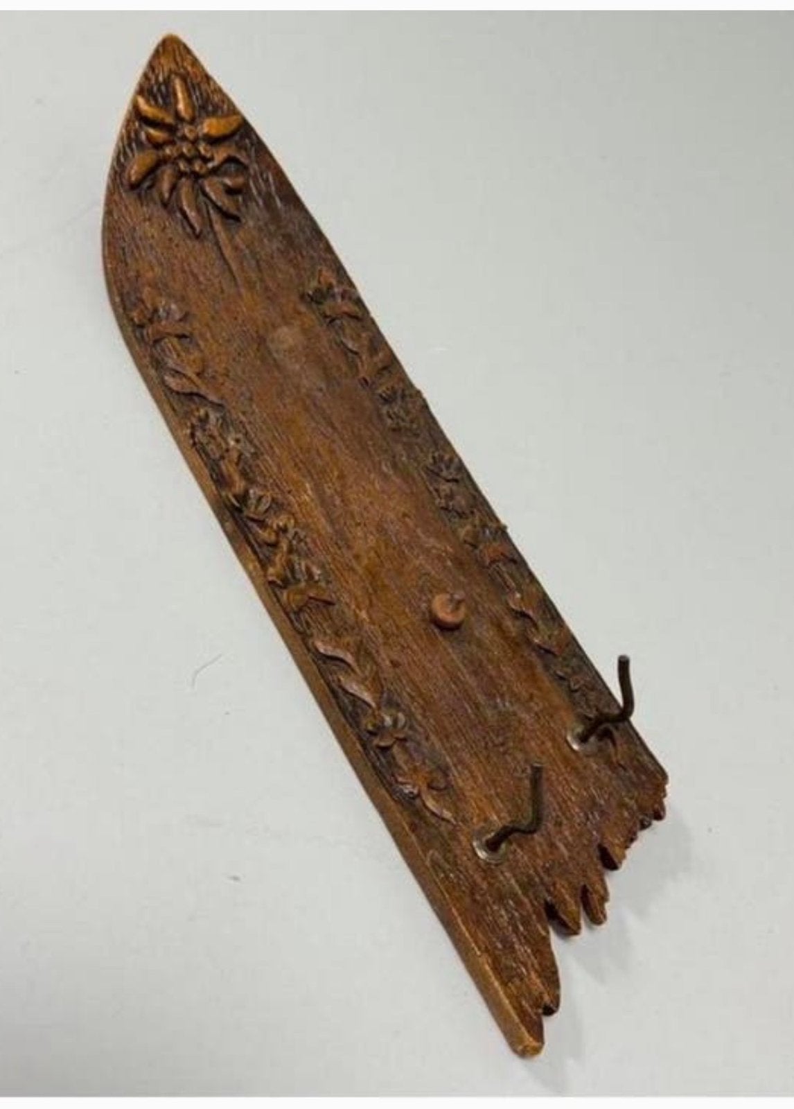 Antiek antieke hout houten Surfplank kapstok sleutelophanger, Antiek en Kunst, Ophalen of Verzenden
