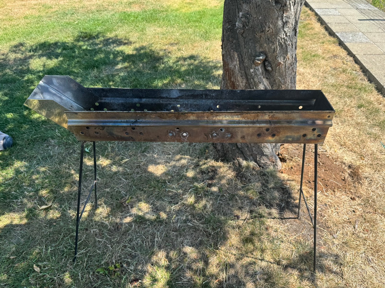 Barbecue arrosticini 70cm inox, Jardin & Terrasse, Enlèvement, Utilisé