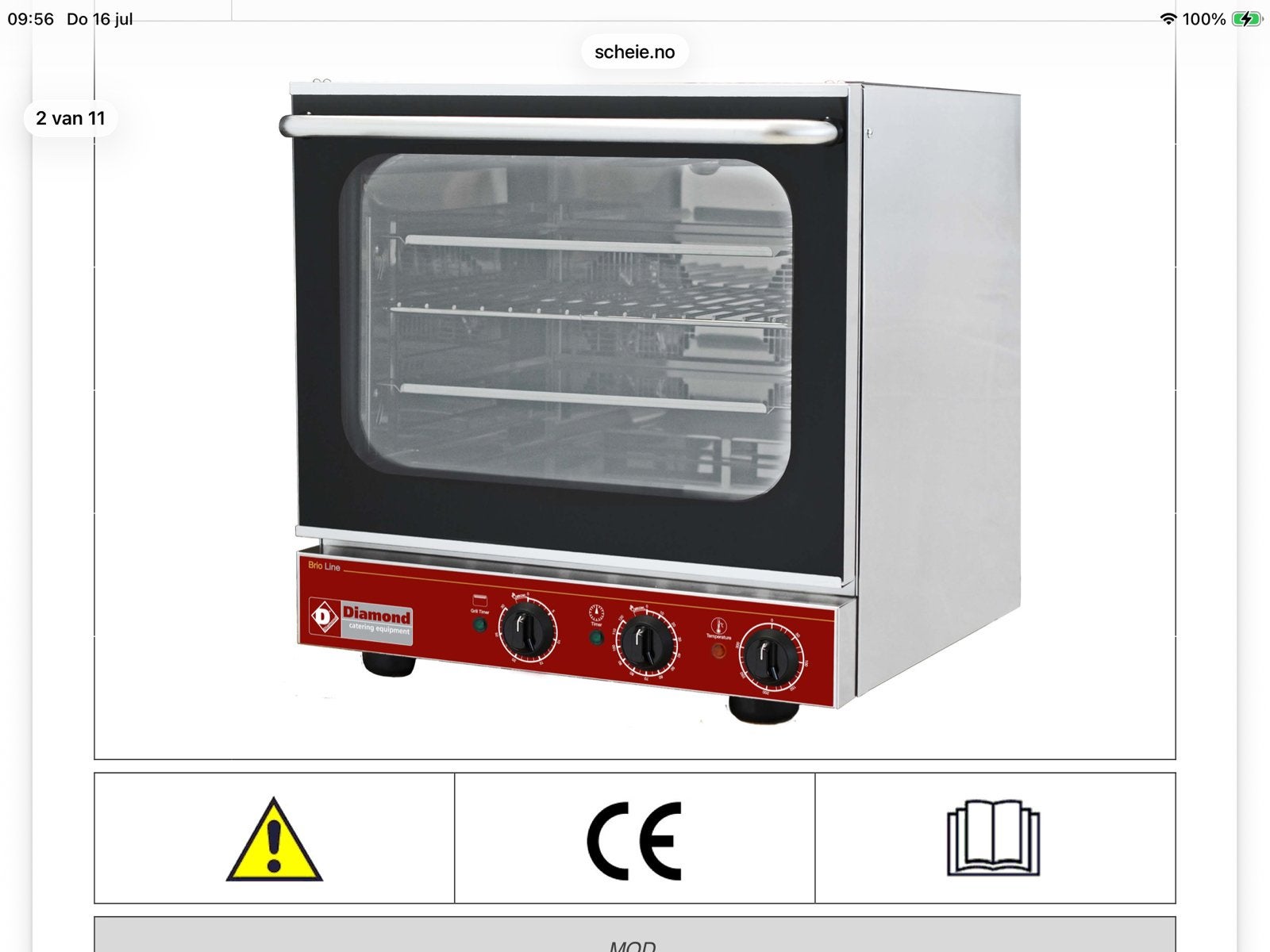 Twee Diamond ovens te koop, Ophalen, Zo goed als nieuw, Oven