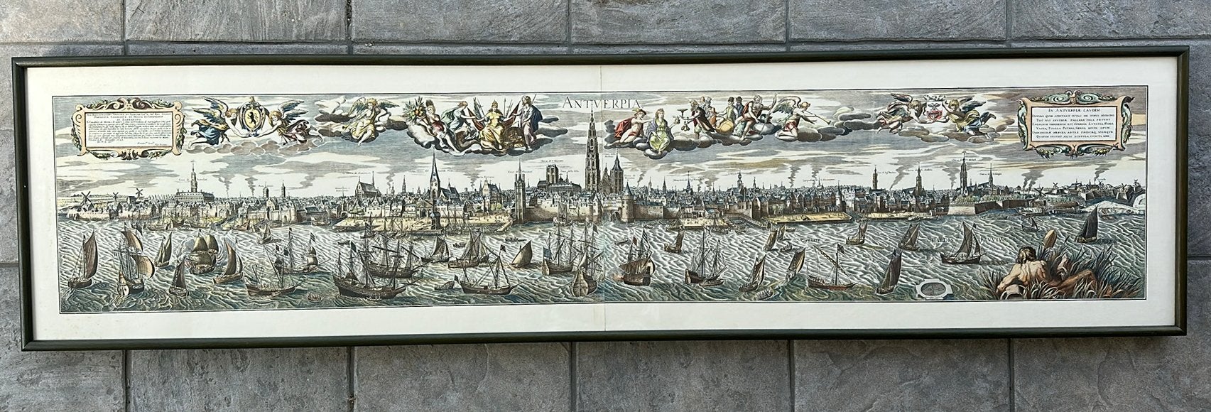 Ingekleurde prent Antverpia, Ophalen, Zo goed als nieuw, Wand