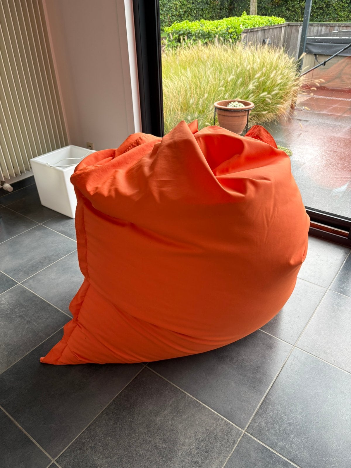 Grote zitzak, Maison & Meubles, Sièges-poires, Enlèvement, Comme neuf, Orange, Pouf