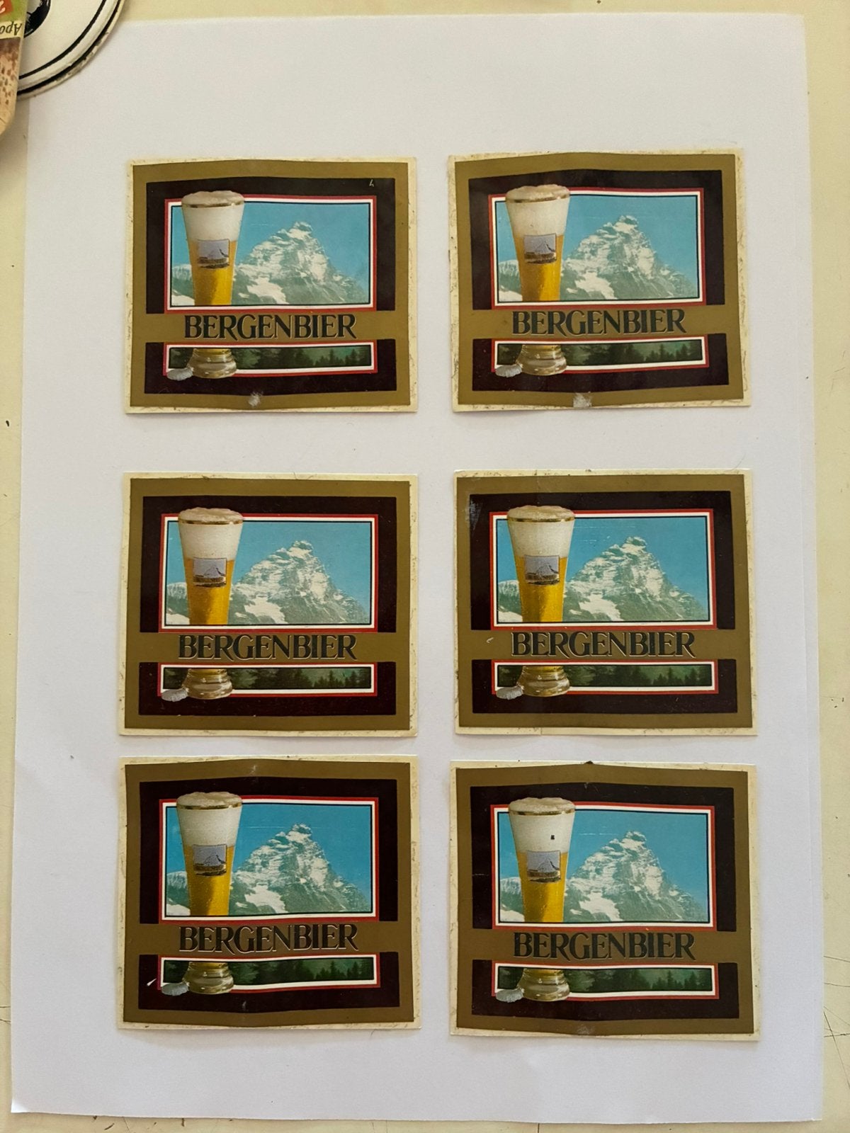 6x Sticker Bergenbier, Verzamelen, Biermerken, Ophalen of Verzenden, Zo goed als nieuw