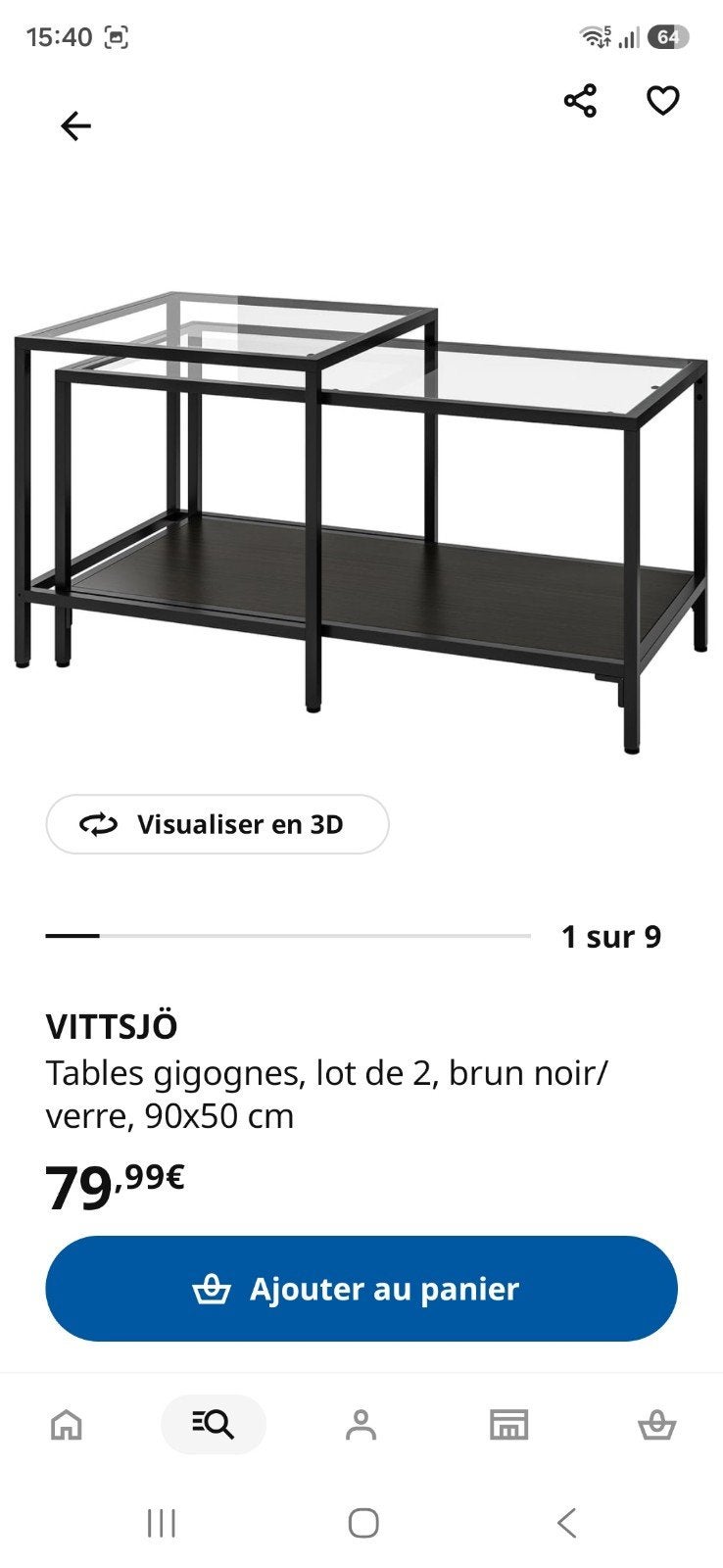 Table gigogne, Maison & Meubles, Enlèvement, Comme neuf