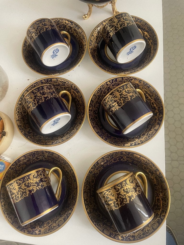 6 tasses à moka et sous tasse porcelaine Reichenbach, Ophalen of Verzenden