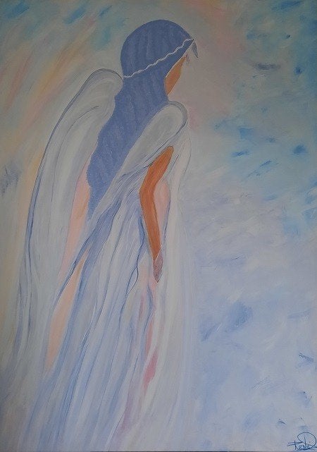 Groot schilderij ''ENGEL'' (v maker ARTSTREET), Huis en Inrichting, Woonaccessoires | Schilderijen, Tekeningen en Foto's, Ophalen of Verzenden
