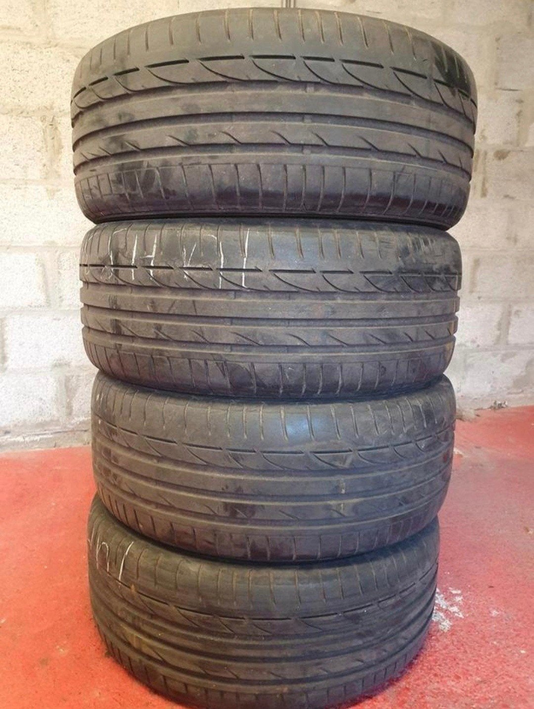 4 Bridgestone zomerbanden 225/50/17 met sterren, Ophalen, Gebruikt