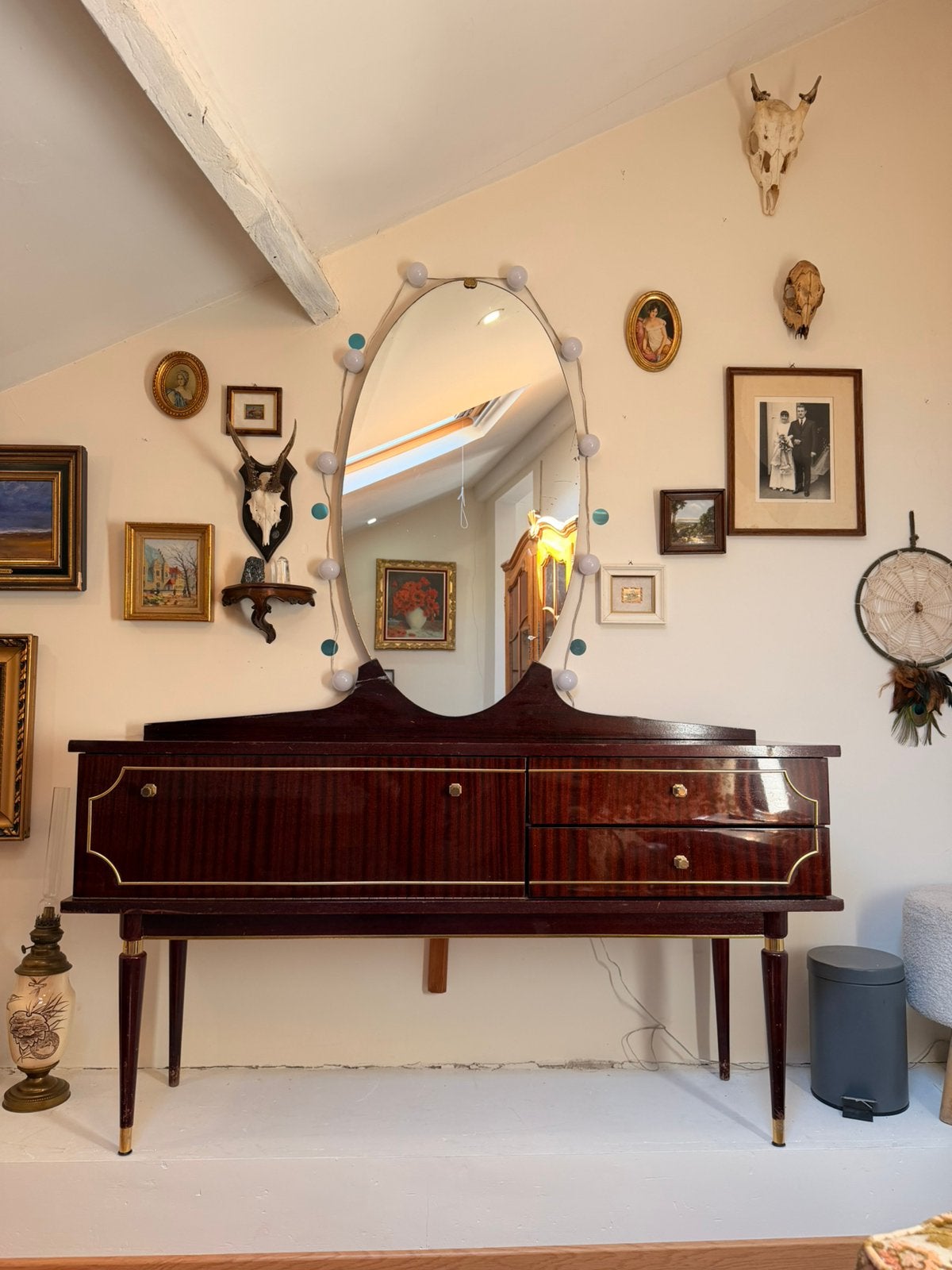 Coiffeuse retro en bon etat, Ophalen, Zo goed als nieuw, Hout