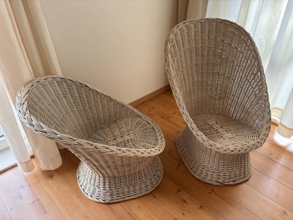 2 vintage rotan fauteuils, Enlèvement, Utilisé, Osier ou Rotin