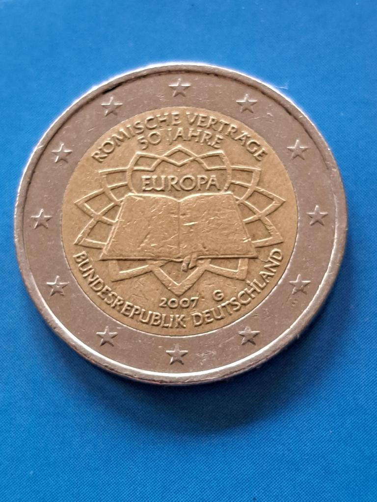 2007 G Duitsland 2 euro 50 jaar Verdrag van Rome Karlsruhe, Postzegels en Munten, Munten | Europa | Euromunten, Verzenden, Duitsland