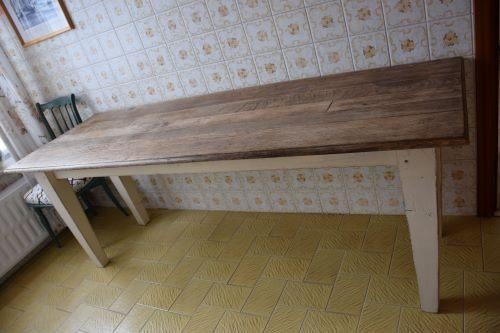 Table de ferme, Maison & Meubles, Tables | Tables à manger, Comme neuf, 50 à 100 cm, 200 cm ou plus, Cinq personnes ou plus, Rectangulaire