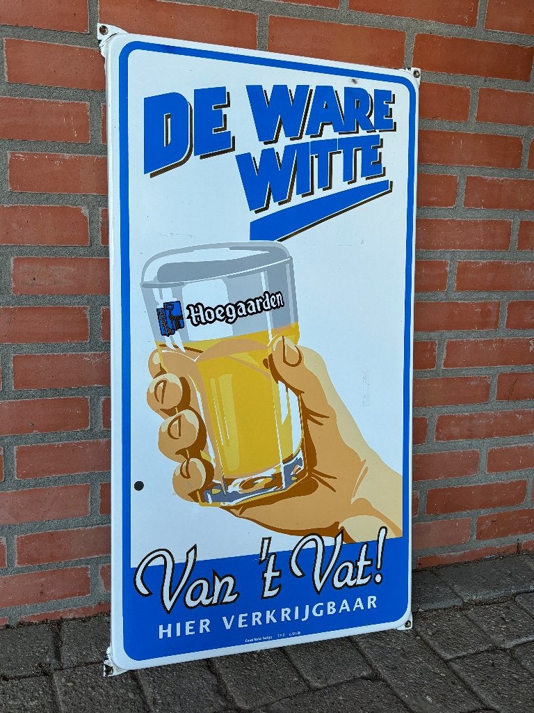 Hoegaarden de ware witte, Verzamelen, Ophalen of Verzenden, Zo goed als nieuw, Reclamebord