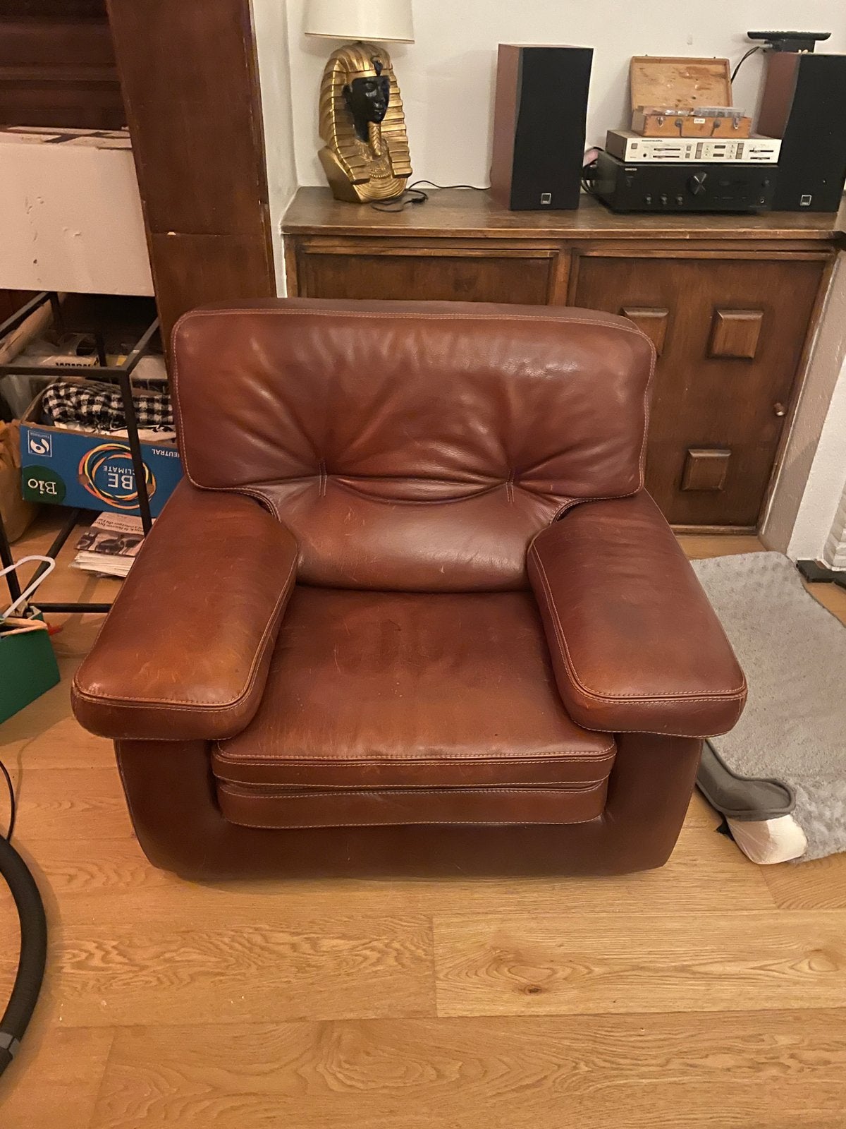 2 beaux fauteils en cuir, Maison & Meubles, 75 à 100 cm, Enlèvement, Utilisé, Cuir