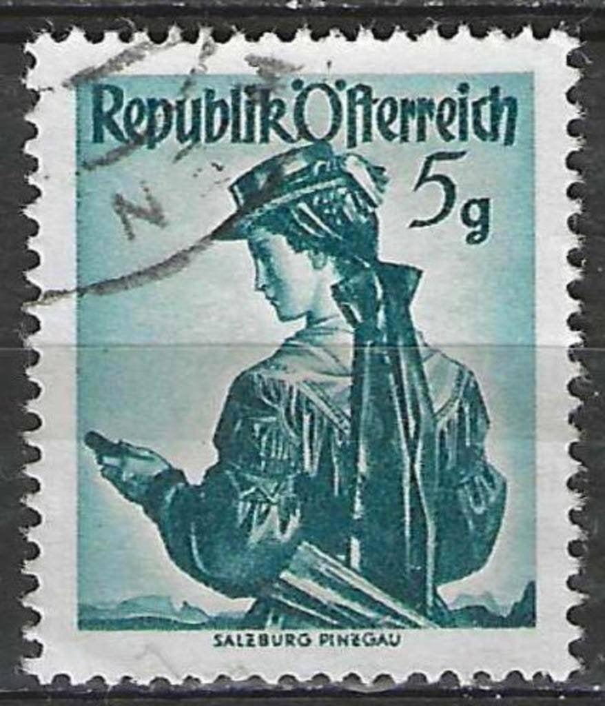 Oostenrijk 1948/1950 - Yvert 739 - Klederdrachten (ST), Verzenden, Gestempeld