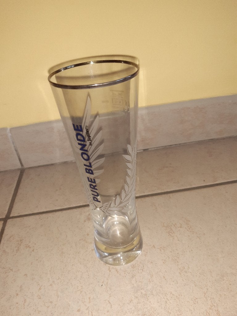doos 6 glazen PURE BLOND by Jupiler, Verzamelen, Biermerken, Ophalen, Nieuw, Glas of Glazen, Jupiler