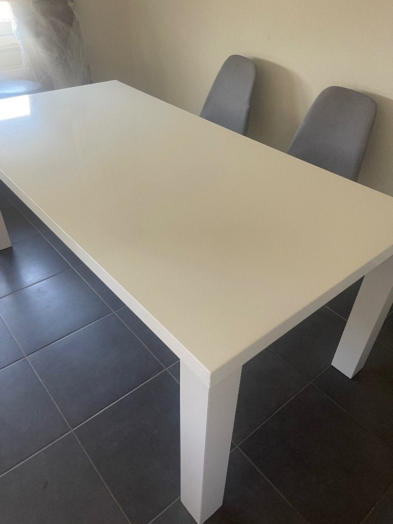 Witte (Toresund) hoogglans eettafel 180x90 topstaat!, Ophalen, Zo goed als nieuw