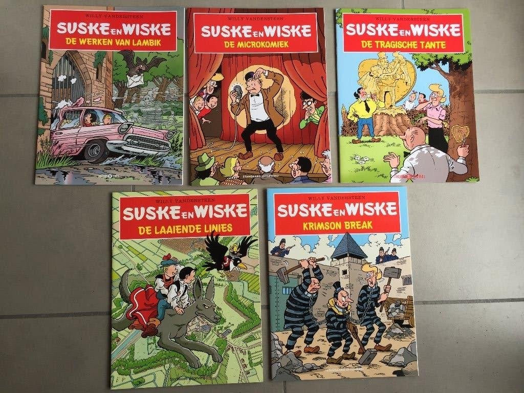 Suske en Wiske : lot van 5 reclamestrips, Ophalen of Verzenden