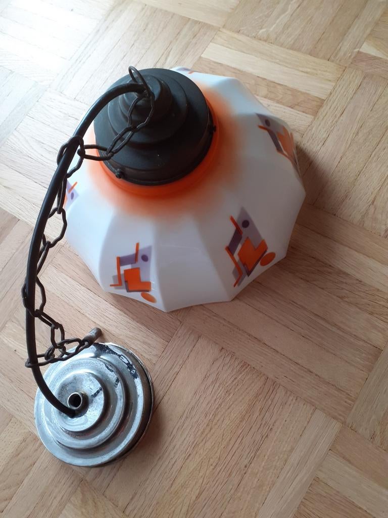 Lampe suspendue en verre opale, Antiquités & Art, Enlèvement