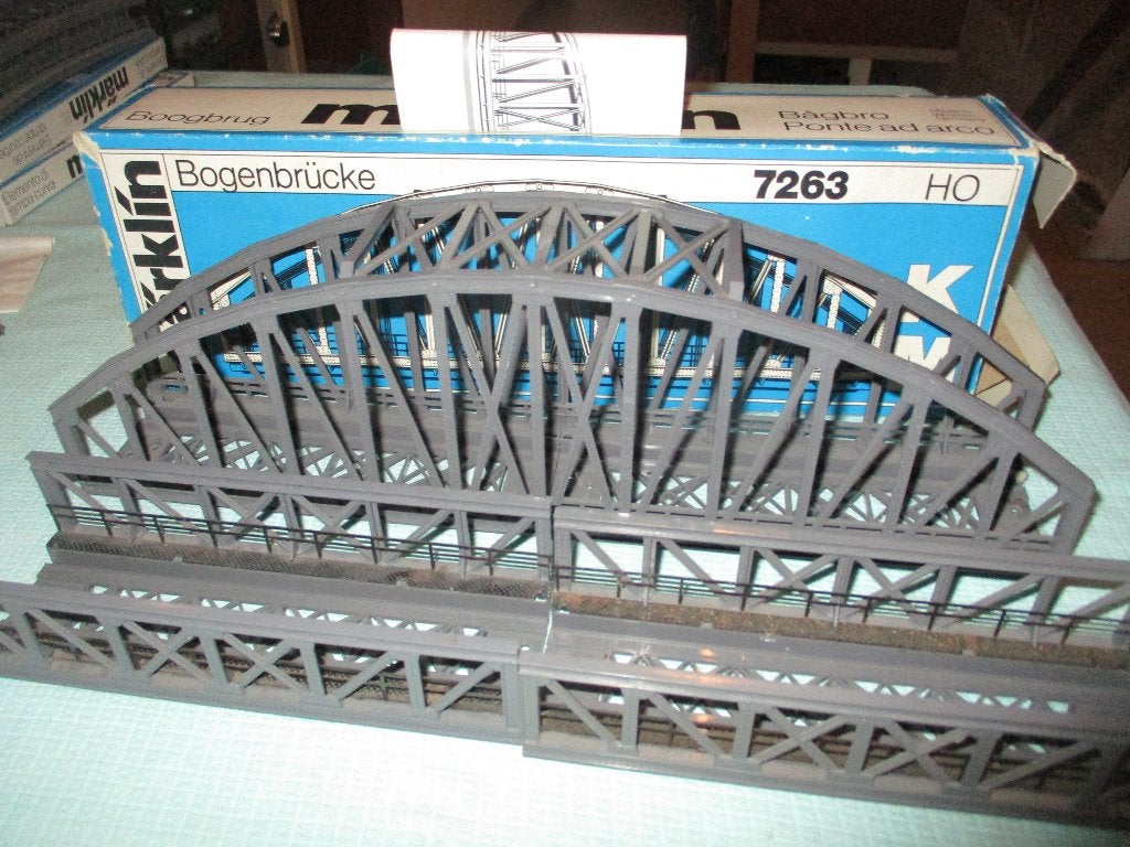 Marklin Pont 7263 + 2 x 7262, Enlèvement ou Envoi, Utilisé, Pont, Tunnel ou Bâtiment, Märklin
