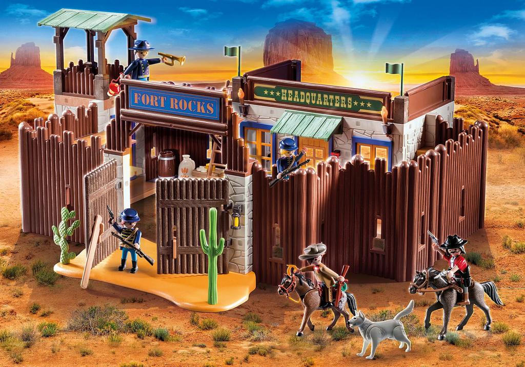 Playmobil Western Fort 70944 + goudtransport 5248 + indianen, Enlèvement, Comme neuf, Ensemble complet