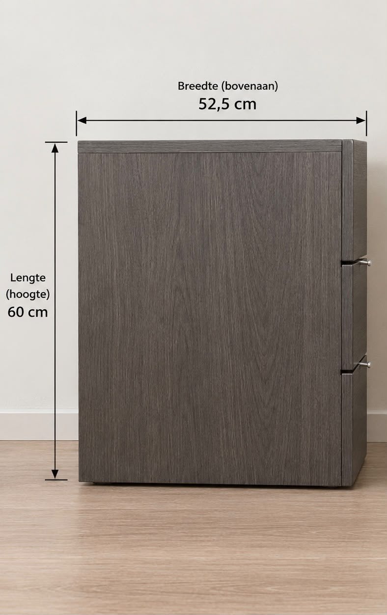 2 Nachtkastjes op wieltjes met slot, 45 à 65 cm, Enlèvement, Utilisé, 55 à 70 cm
