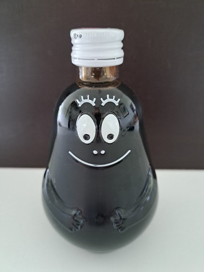 Bouteille en verre vintage - Barbabapa - Sirop de cola, Collections, Enlèvement ou Envoi, Autres personnages, Comme neuf, Autres types
