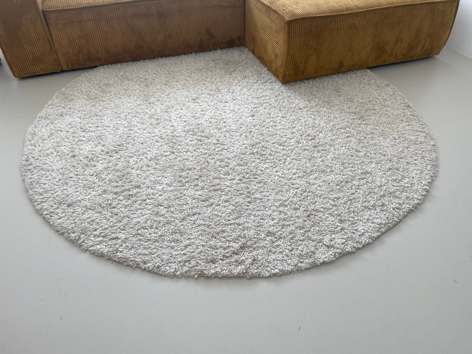 Rond tapijt, Huis en Inrichting, Stoffering | Tapijten en Vloerkleden, Ophalen, Gebruikt, Wit, Rond