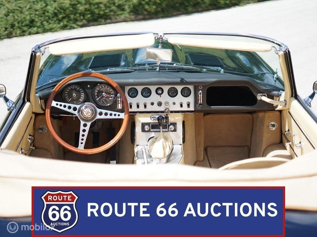 Jaguar E-Type Series 1 Cabriolet | 1963 | Route 66 Auctions, Auto's, Zwart, Bedrijf, Handgeschakeld, Overige carrosserie