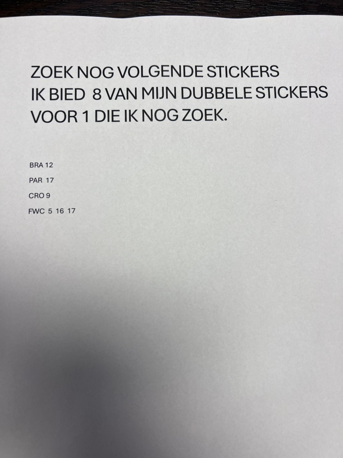 Panini stickers 2026 ruilen, Verzamelen, Ophalen of Verzenden, Zo goed als nieuw