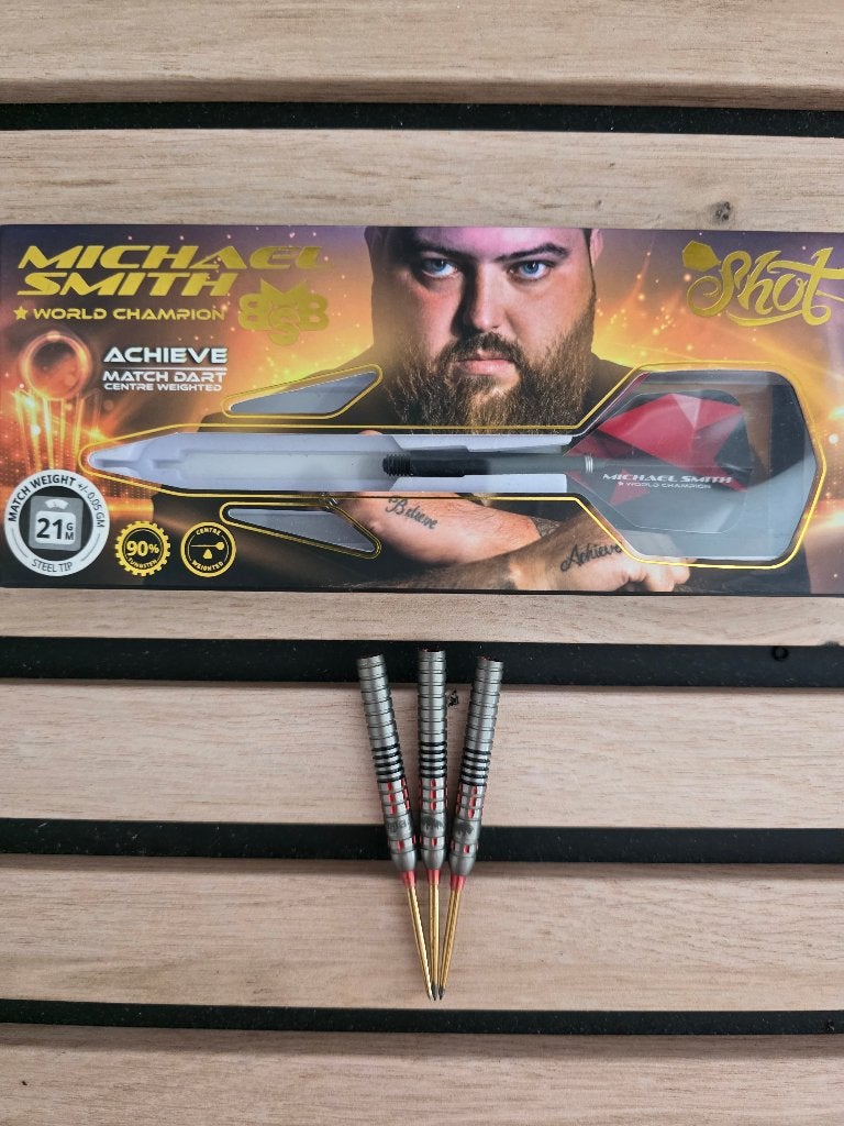 Shot Michael Smith Achieve 90% - Dartpijlen, Sport en Fitness, Darts, Ophalen, Gebruikt, Pijlen