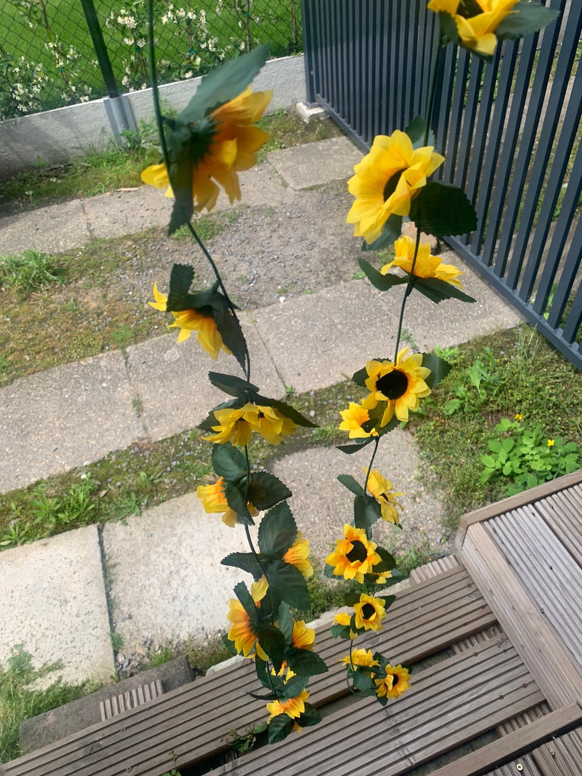 Zonnebloem slingers decoratie, Ophalen