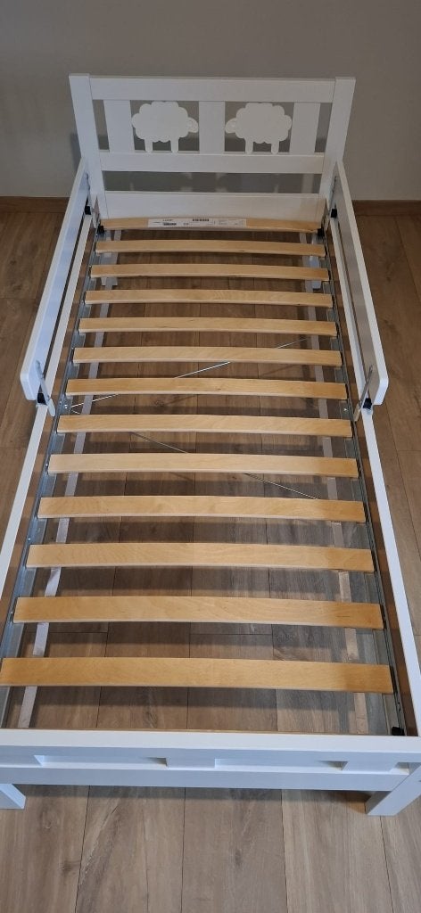 Peuterbed met lattenbodem, wit, 70x160 cm, 70 tot 85 cm, 140 tot 160 cm, Zo goed als nieuw, Ophalen