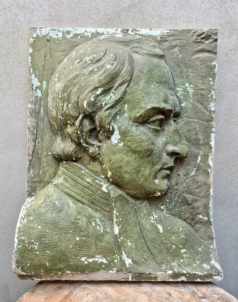 Bas-relief studie door Maurice vander Meeren - NR.2, Antiquités & Art, Art | Sculptures & Bois, Vert, Autres styles, Peint, Gips