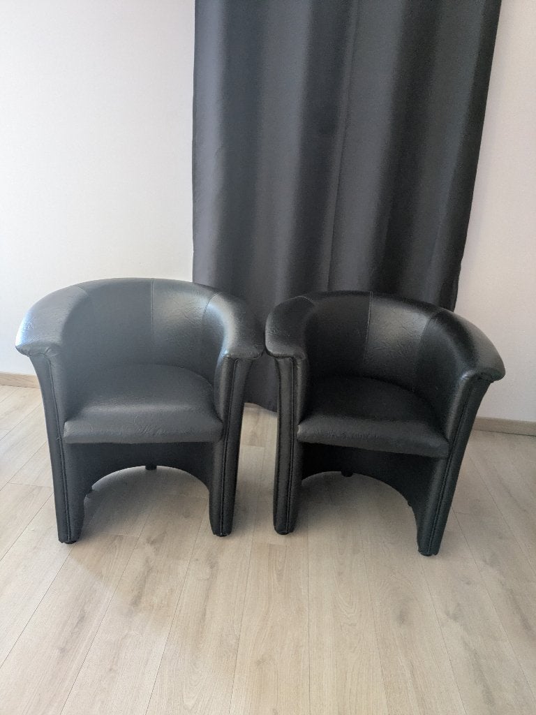 Lederen club zetels, Maison & Meubles, Club, Comme neuf, Enlèvement, Cuir