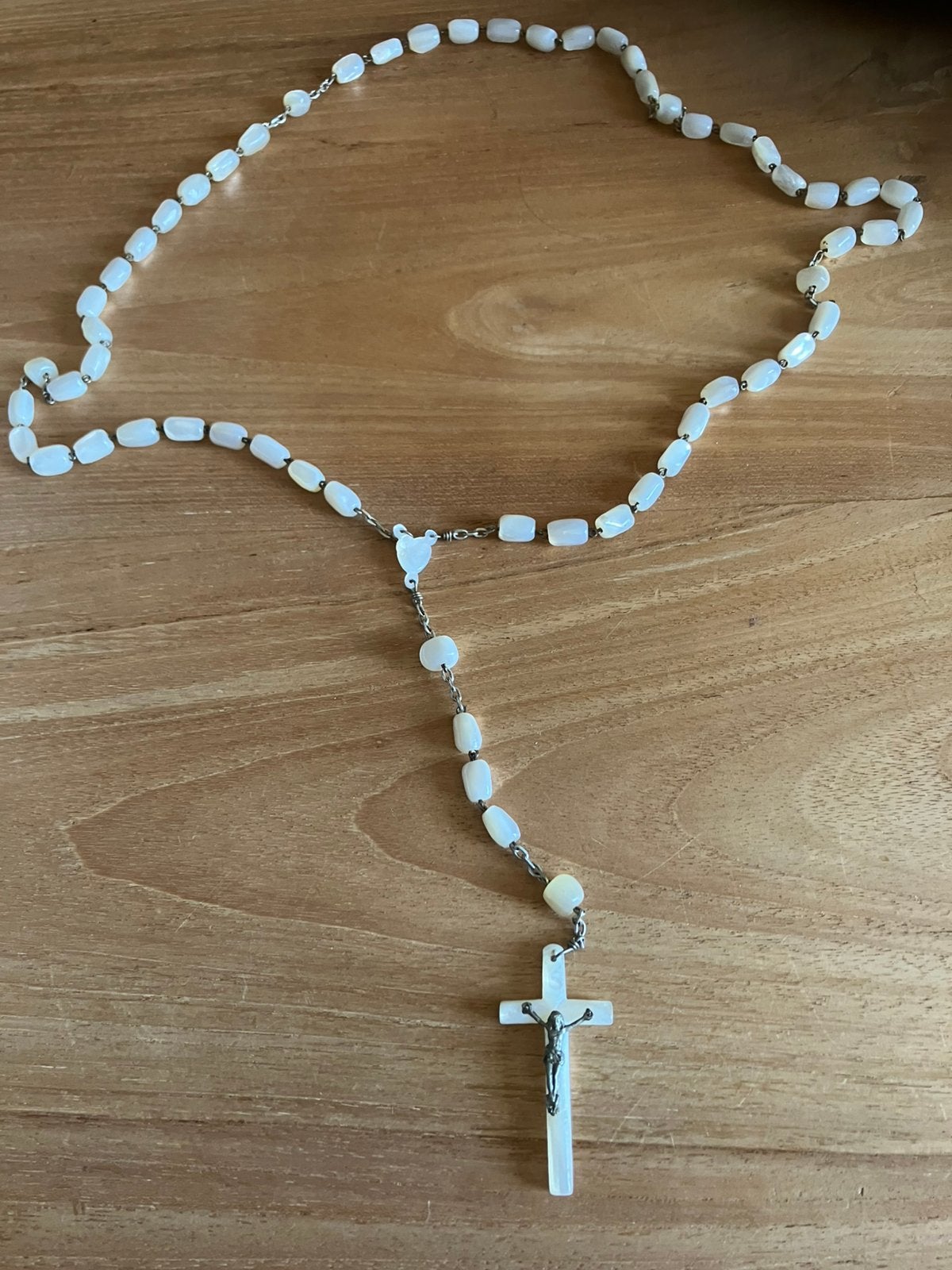 Parelmoeren rozenkrans, Verzamelen, Ophalen of Verzenden, Gebruikt, Christendom | Katholiek